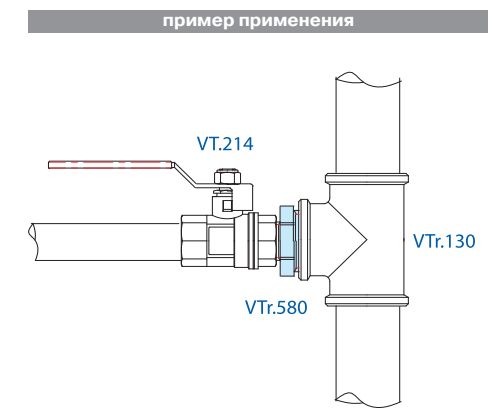 VTr.580.N.0504 Фитинг резьбовой – ниппель переходной Valtec 3/4" х 1/2"  - Вид №9