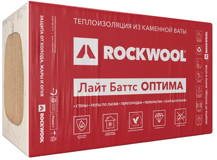 86585159 Утеплитель Rockwool Лайт Баттс Оптима 50 мм 6 м² STLM-0070475