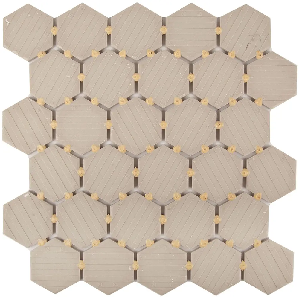 Мозаика керамическая Smart Mosaic Homework Hexagon Grey Glossy 27.1x28.2 см цвет серый 82909306 STLM-2134946 - Вид №5
