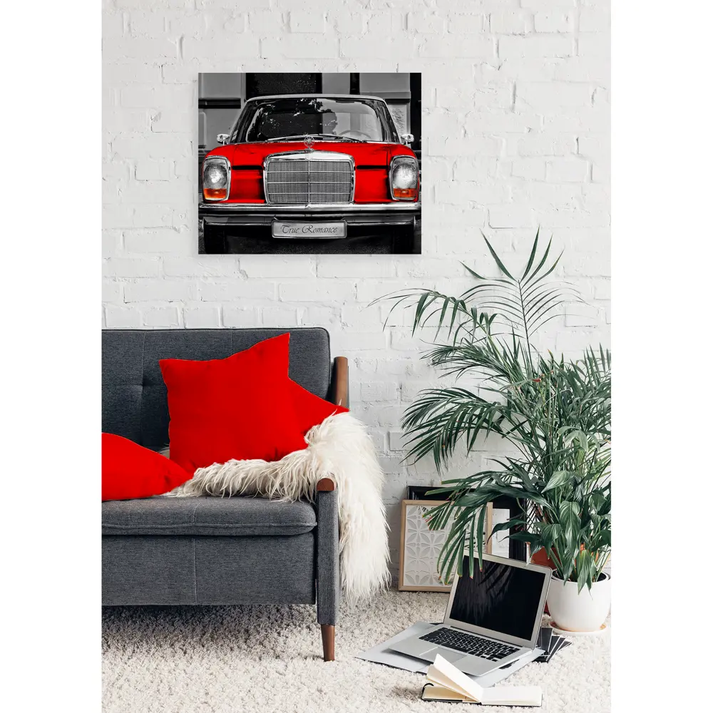Картина на холсте Канвас 45x45 см цвет черно-красный 89345456 STLM-2061236 Santreyd  - Вид №2