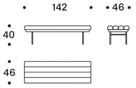 Скамейка из ткани Saba Italia Pan Flute ARCH-00048425 - Вид №6