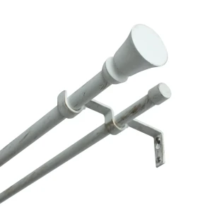 Настенный карниз раздвижной двухрядный KREAFORTA Лусон d16/19 160-300 см металл цвет белый