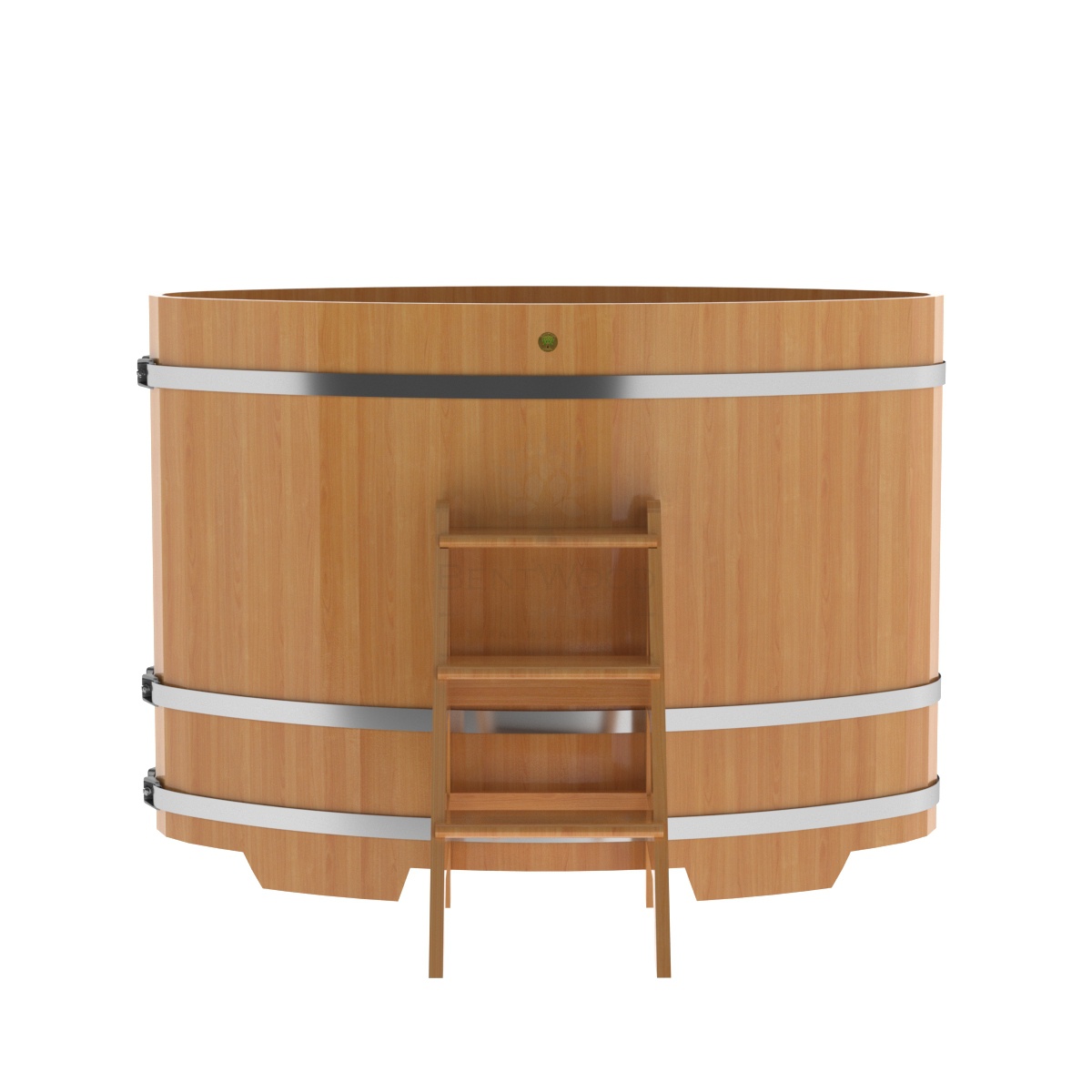 1162 Купель овальная из лиственницы 0,92х1,66х1,2 натуральная премиум Alyarus  - Вид №3