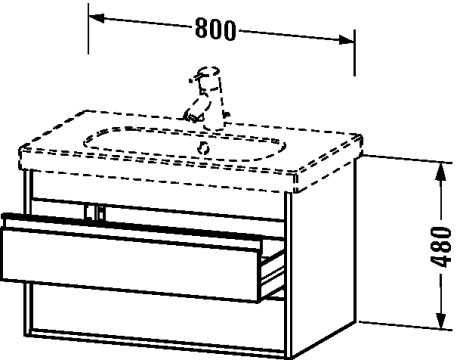 KT664705353 Ketho Тумбочка подвесная Каштан темный, декор Duravit - Вид №1
