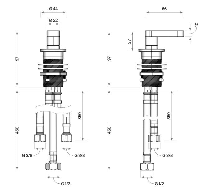 Смеситель для раковины из нержавеющей стали COCOON John Pawson ARCH-00126590 - Вид №4