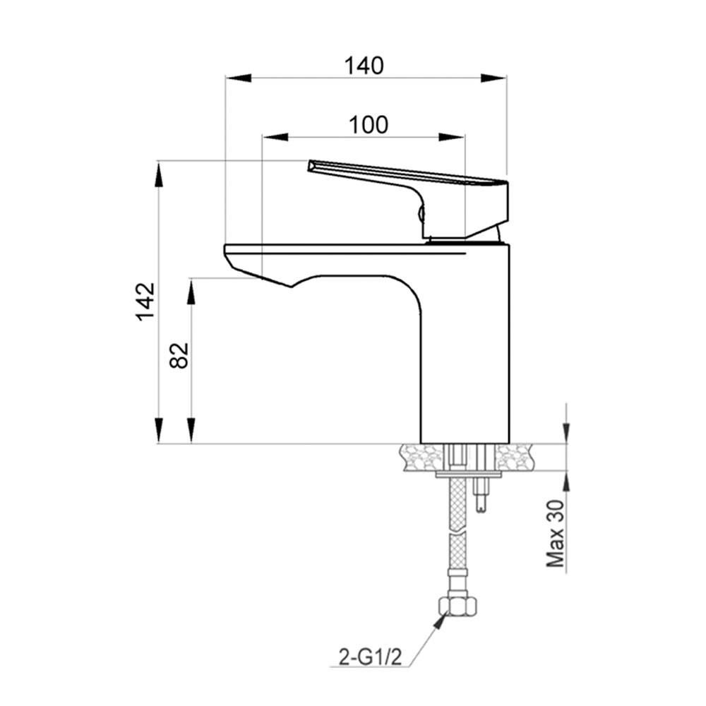 R1502 Смеситель для раковины однорычажный Raiber Zinger  - Вид №4