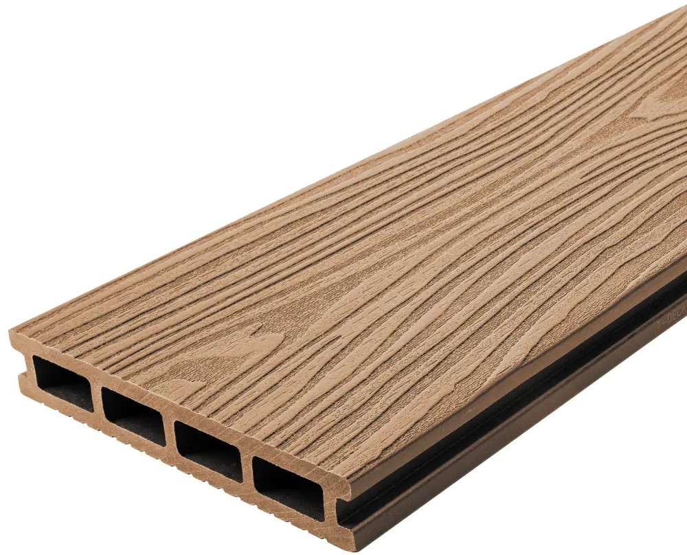 89366382 Террасная доска ДПК T-Decks цвет Натуральное дерево 3000x150x25 мм 0.45 м² STLM-1013960