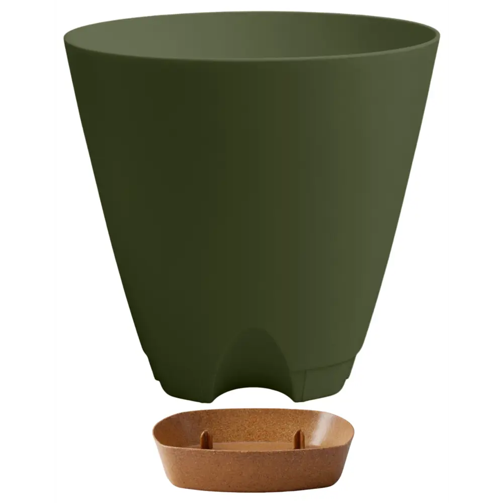 Горшок для цветов Ingreen Wood Ø20 h19 см v4 л пластик тайга 89452779 STLM-2017943 - Вид №1