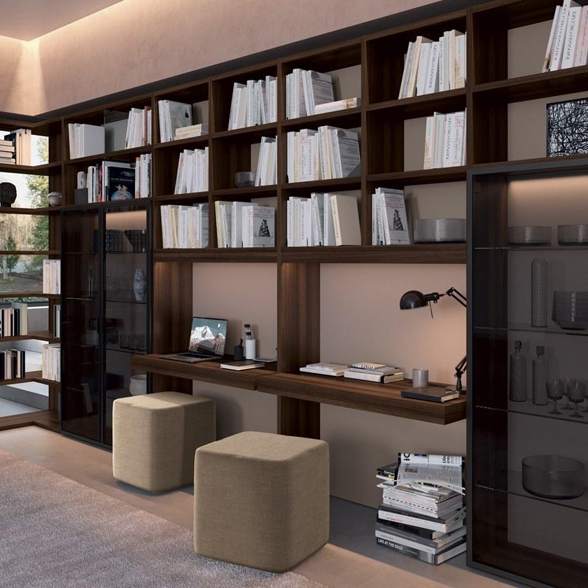 Febal Casa Книжный шкаф из дерева и стекла с подсветкой sun-id-1380408 - Вид №1