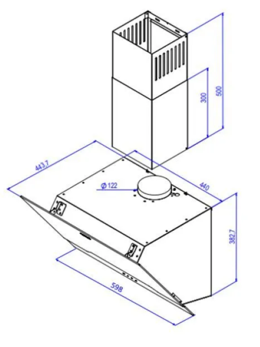 9067484 Вытяжка наклонная DeLonghi Linea 608 BB белый/белый STDN-0111417 - Вид №13
