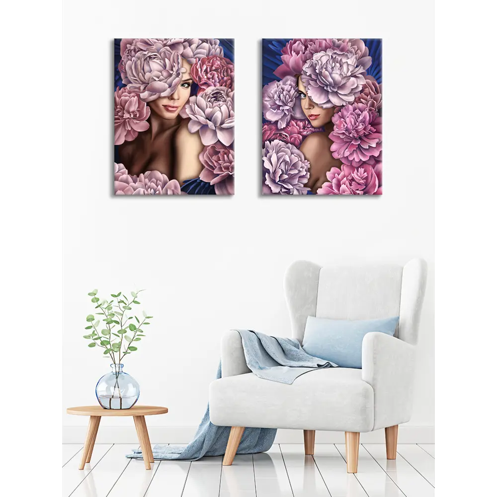 Картина модульная Девушки в цветах 45x60 см 2 шт. 86731882 STLM-2096798 POSTERMARKET  - Вид №5