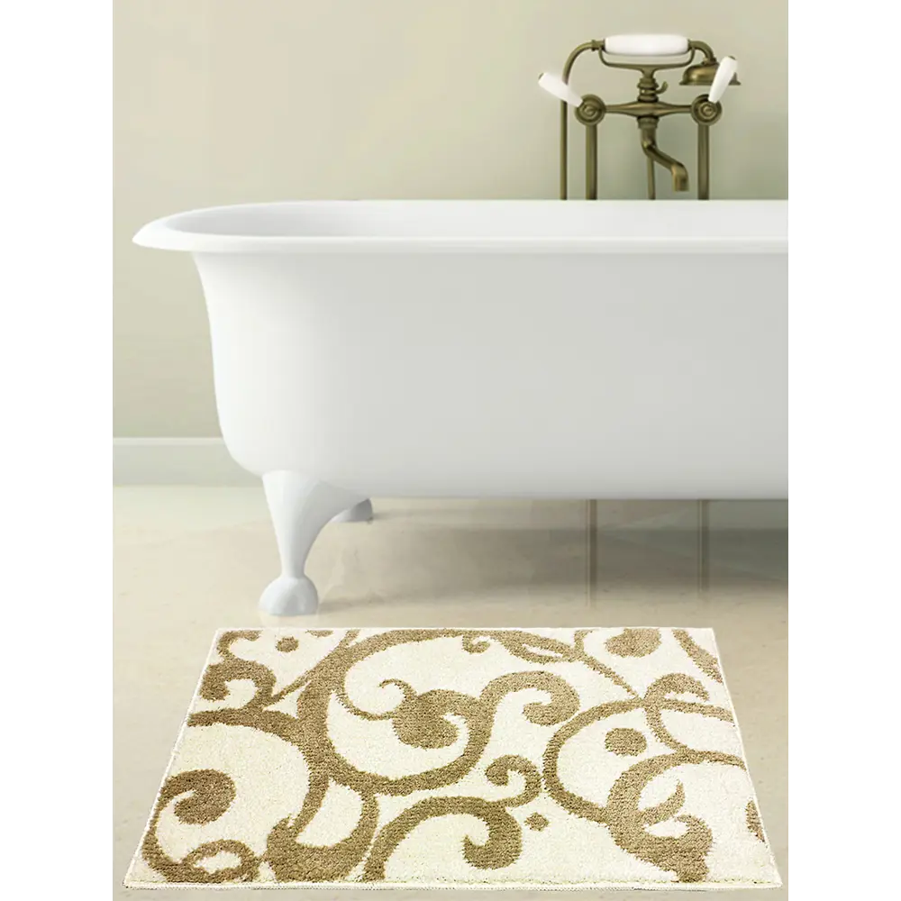 Коврик для ванной комнаты «Узоры» 50х80 см цвет бежевый MR PENGUIN STLM-2070213 - Вид №2