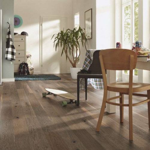 Паркетная доска Meister PS 300 Античный коричневый 8239 Дуб Рустик с брашью (Текстурированная) 1187х142 мм 2300200067 - Вид №5