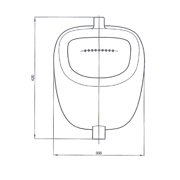 1015149 Настенный писсуар, уринал с мушкой Лобненский Стройфарфор  - Вид №1