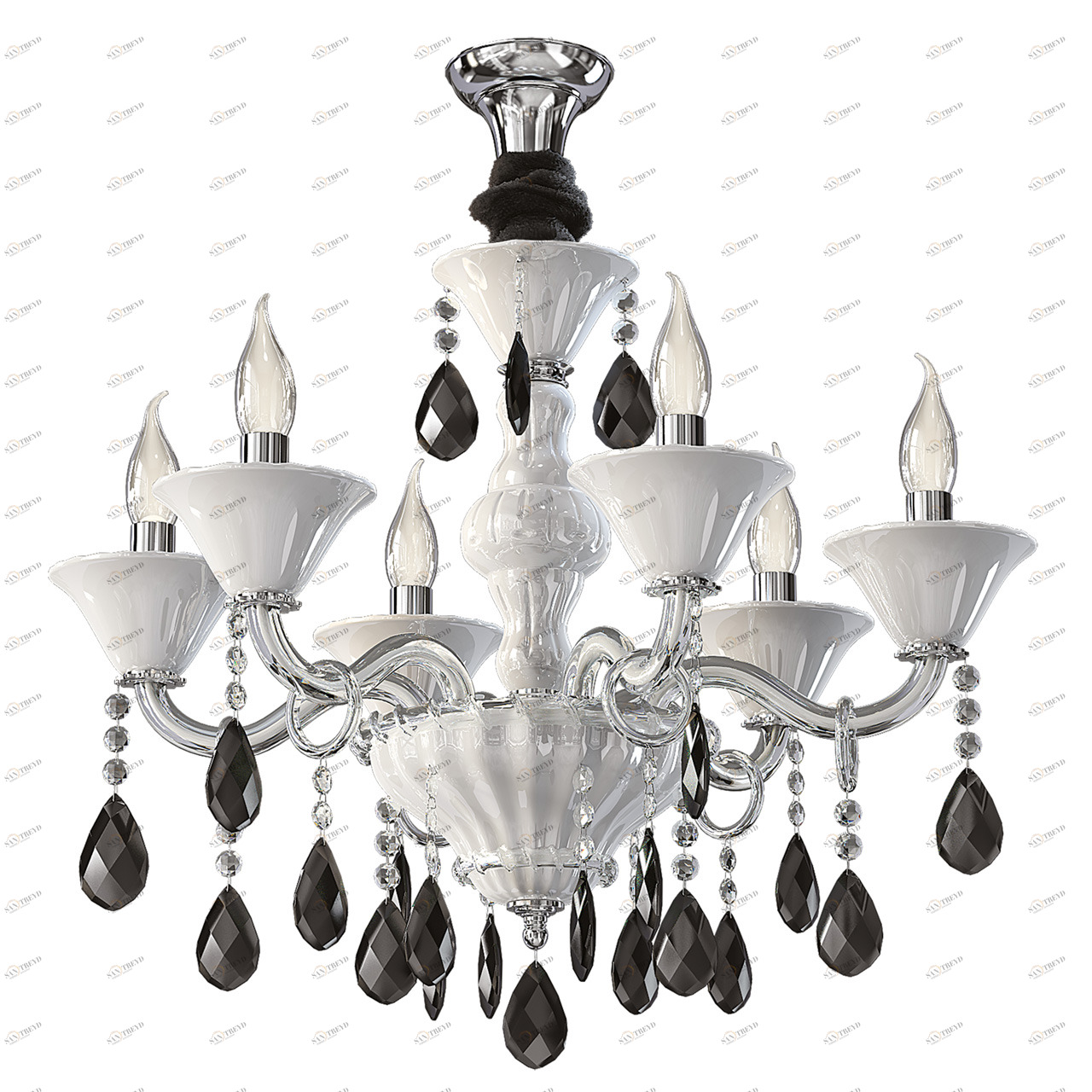 Люстра дизайнерская Sound хром белая 881060 SUPERNW ДИЗАЙНЕРСКИЕ, BIANCA 056105 Хром;белый 