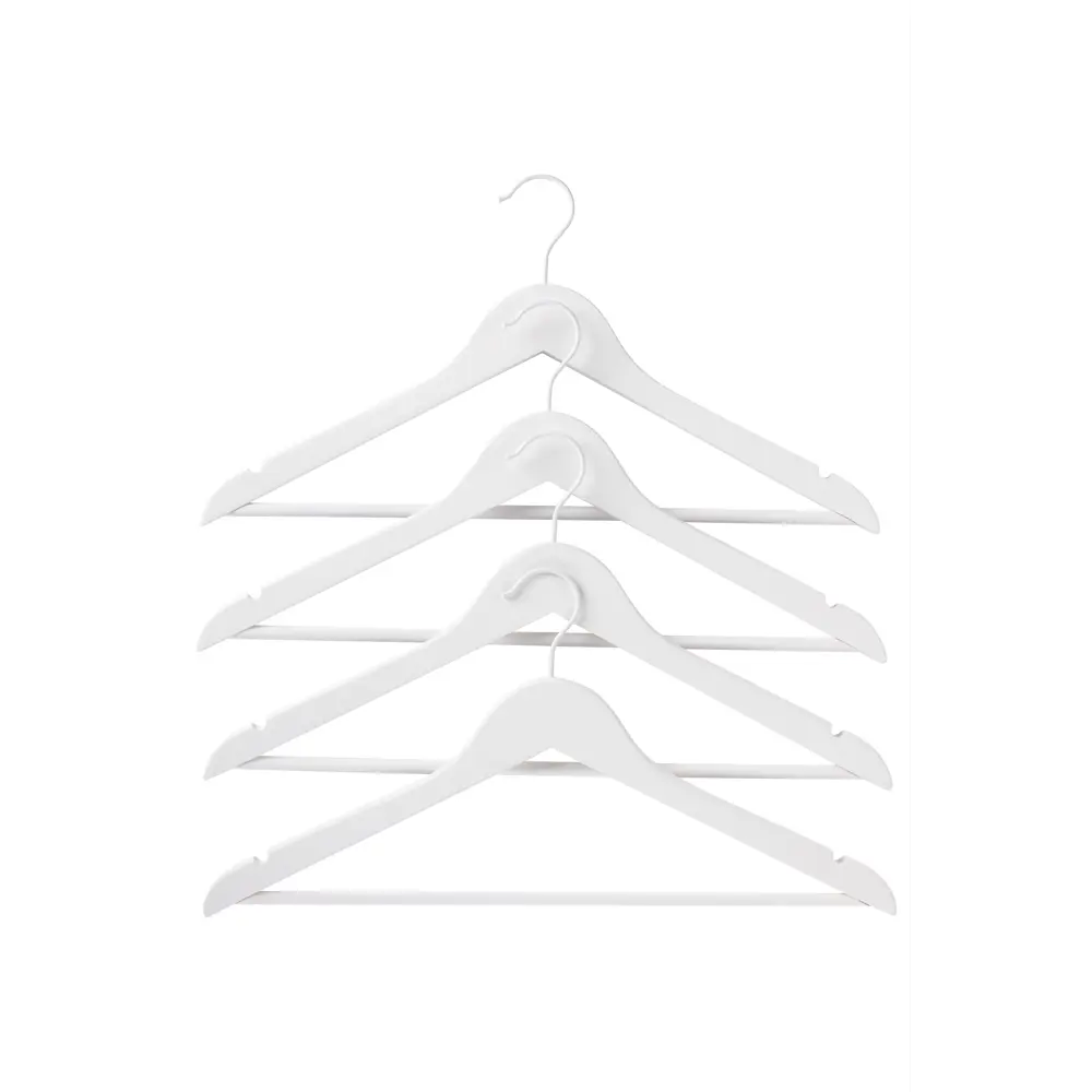 KONSENSA Деревянные плечики для одежды с мягким покрытием, белые, 4 шт 89396143 STLM-1569575