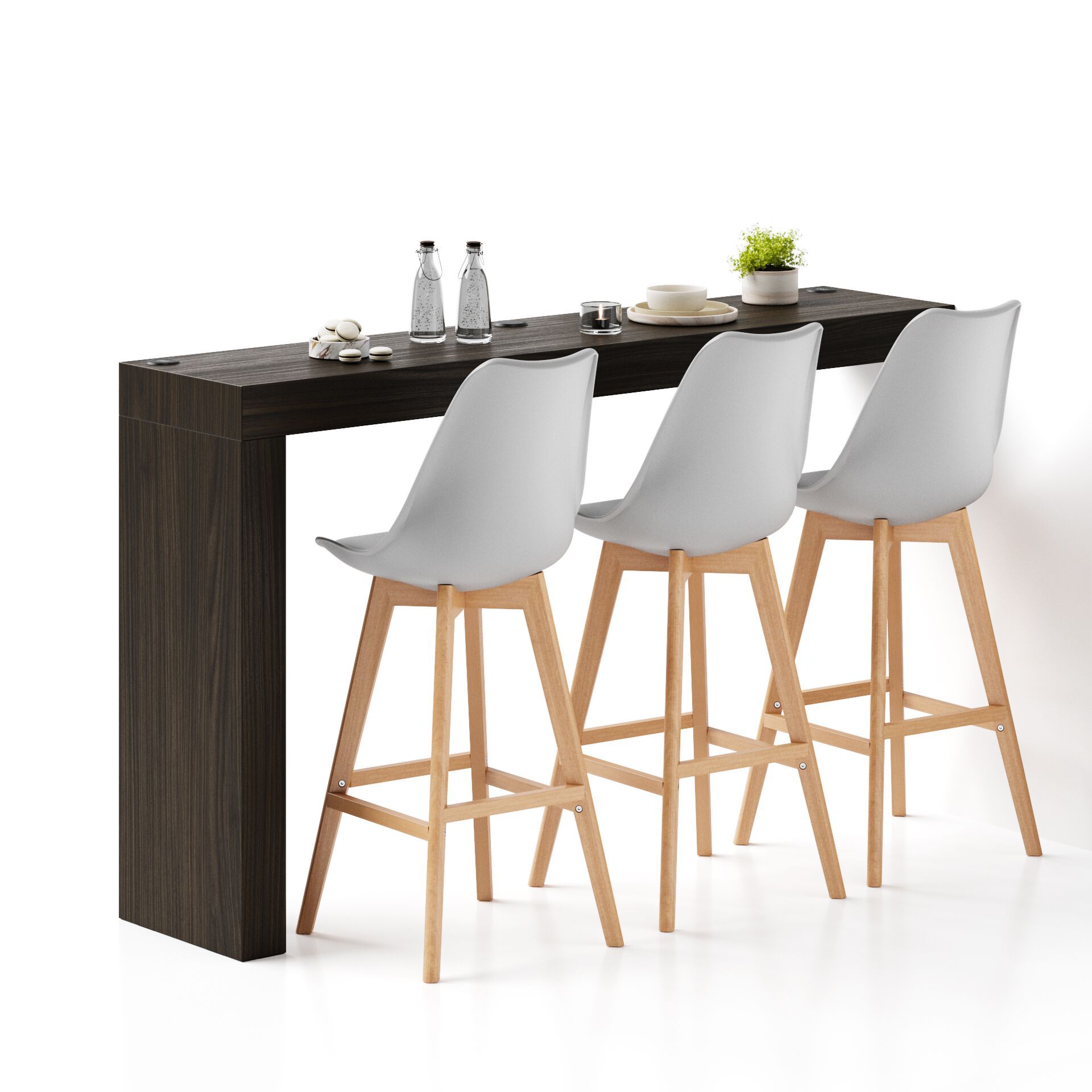 Высокий стол на полуострове в меламине с беспроводным зарядным устройством Mobili Fiver Evolution ARCH-00028433 - Вид №56