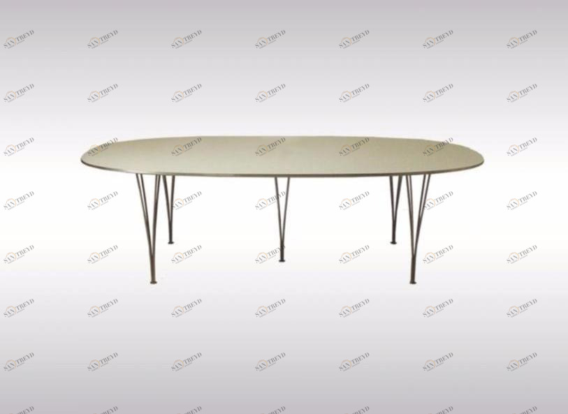 Woka Lamps Vienna Овальный стол из стали и дерева sun-id-1384297