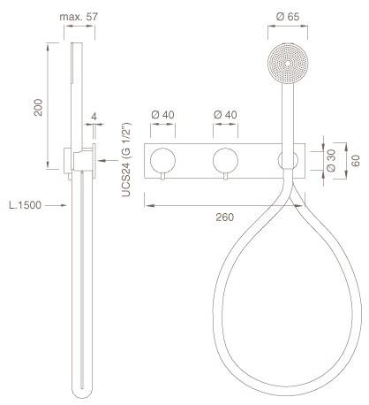 Ceadesign Настенный термостатический смеситель для ванны / душа Milo360 Mil 25y - Вид №1