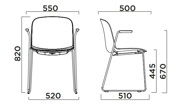 Штабелируемый стул из полипропилена с подлокотниками Infiniti Relief ARCH-00092878 - Вид №1