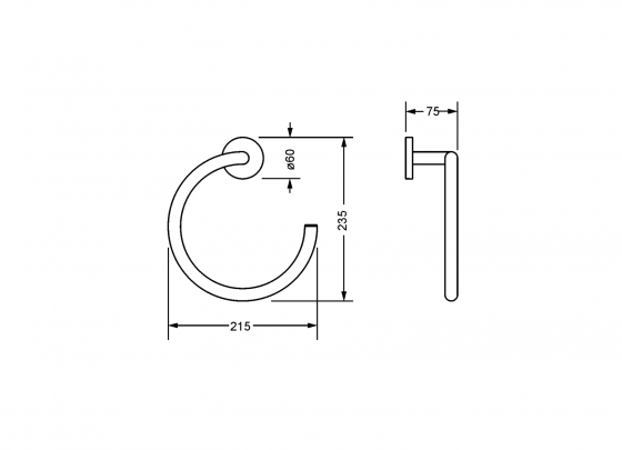 Кольцо для полотенец JOERGER Exalновинка 632.00.047.000 - Вид №1
