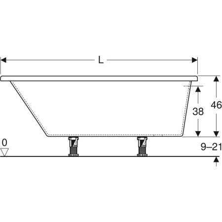 657340000 Асимметричная ванна Geberit Renova Geberit  - Вид №3