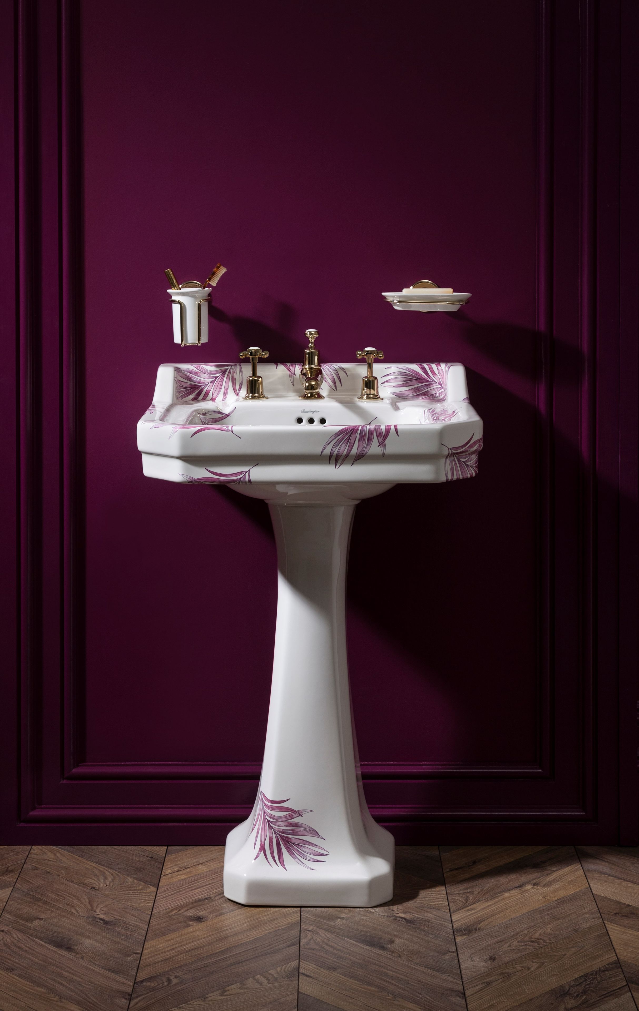 Прямоугольный умывальник из стекла на колонне Burlington На заказ ARCH-00147472 - Вид №1