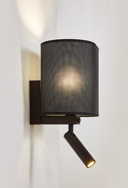 luxcambra Настенный светильник из металла и ткани с лампой для чтения  Oita_led_screen_2421  - Вид №1