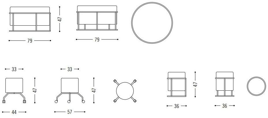 COR Круглый пуф на колесиках Drop sun-id-1423230 - Вид №11