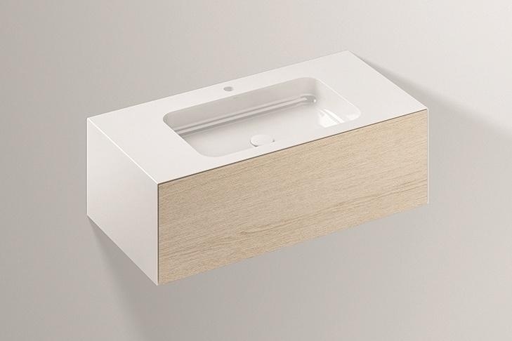 5156816000 Умывальник с тумбой, wp.folio3, белая, proshield, под дерево, матовый дуб Alape серия FO (Folio) 