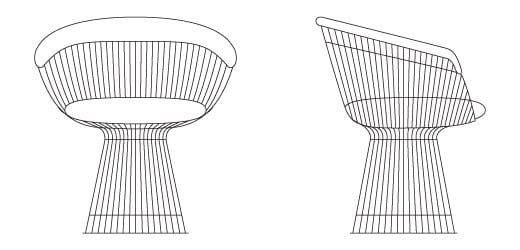 Стальной стул с подлокотниками Knoll Platner ARCH-00027381 - Вид №15