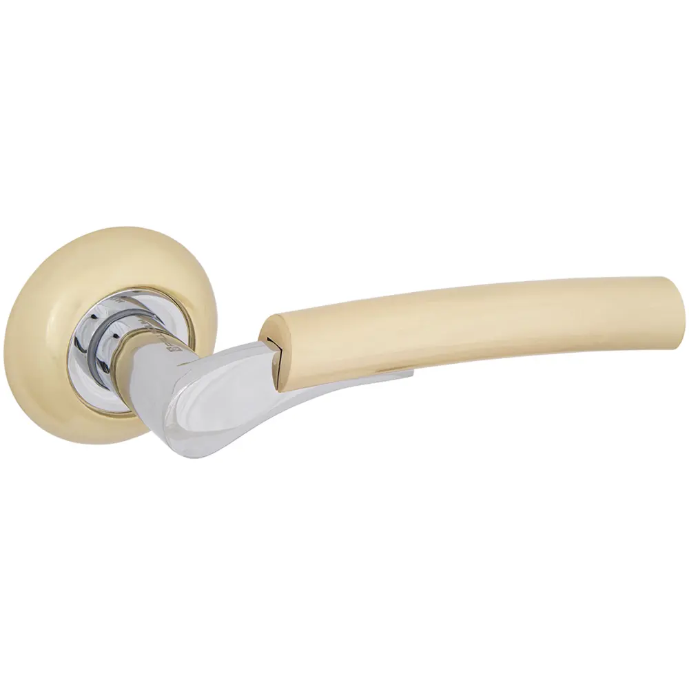 Дверная ручка Palladium Alice SG/CP, без запирания, комплект, цвет матовое золото/глянцевый хром 82141594 STLM-2192500 