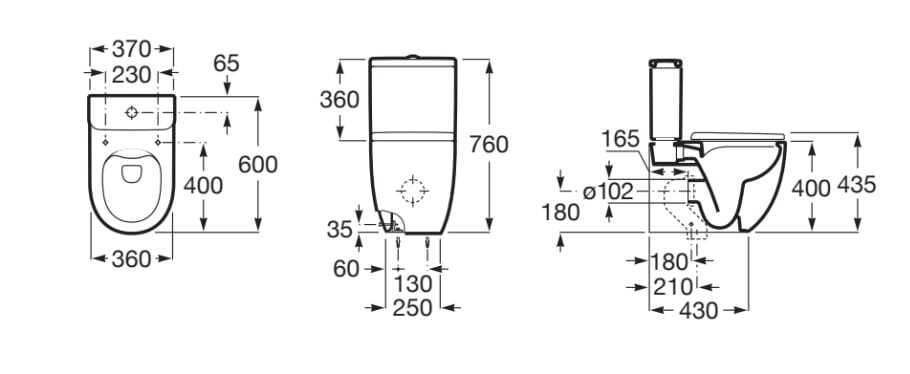 Wc Wire настенный моноблочный фарфор без бриды Roca Meridian ARCH-00011785 - Вид №1
