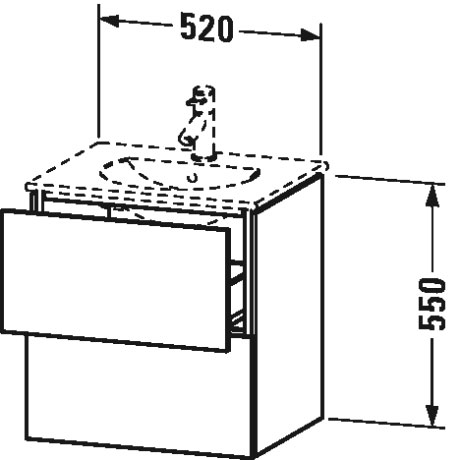 LC626006969 L-Cube Тумбочка подвесная Орех брашированный (натуральный шпон) Duravit - Вид №2