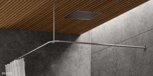 DSE1700-700K45 L-образный карниз для душевой занавески, 170 x 70 см, для настенного монтажа PHOS