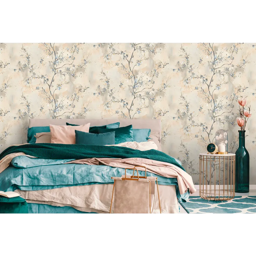 Обои Ateliero Scarlett темно-бежевые с растительным орнаментом 89409071 STLM-1573198 - Вид №4