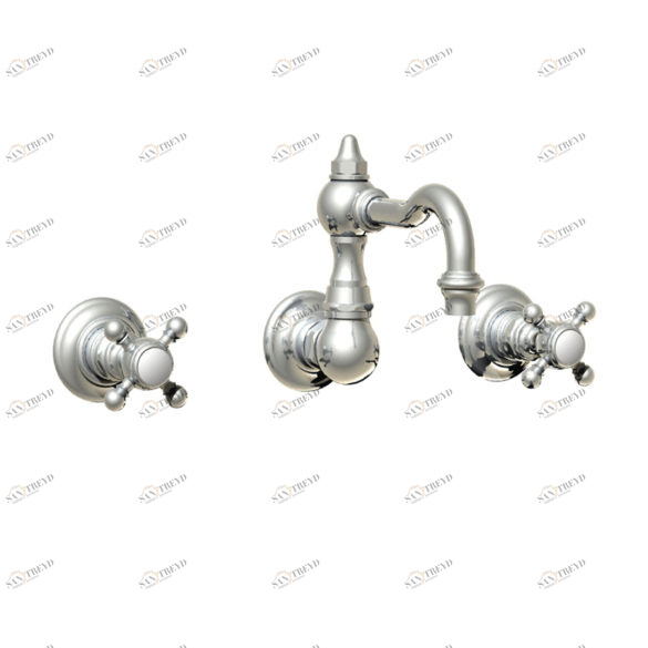 01.272 Смеситель для умывальника настенный на 3 отверстия под натяжку HORUS Range Julia Victoria 