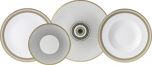 10650449 Royal Crown Derby Сервиз обеденный Royal Crown Derby "Вибрации" (Oscillate, Onyx) 6/20 Фарфор костяной