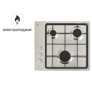 Газовая варочная панель Kitll KGS 4501 INOX 45 см 3 конфорки цвет нержавеющая сталь