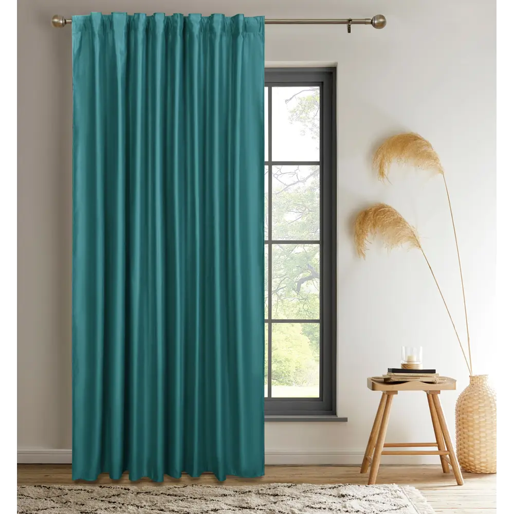 Штора KREAFORTA Manchester бархатная с лентой и скрытыми петлями 200х280 см бирюзовый 89405490 STLM-1579864