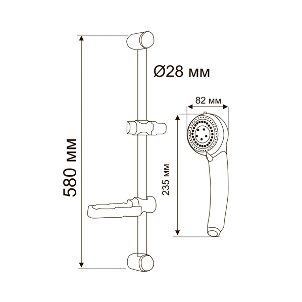 ДН-4/blist  Душевая стойка  ARGO kran  - Вид №1
