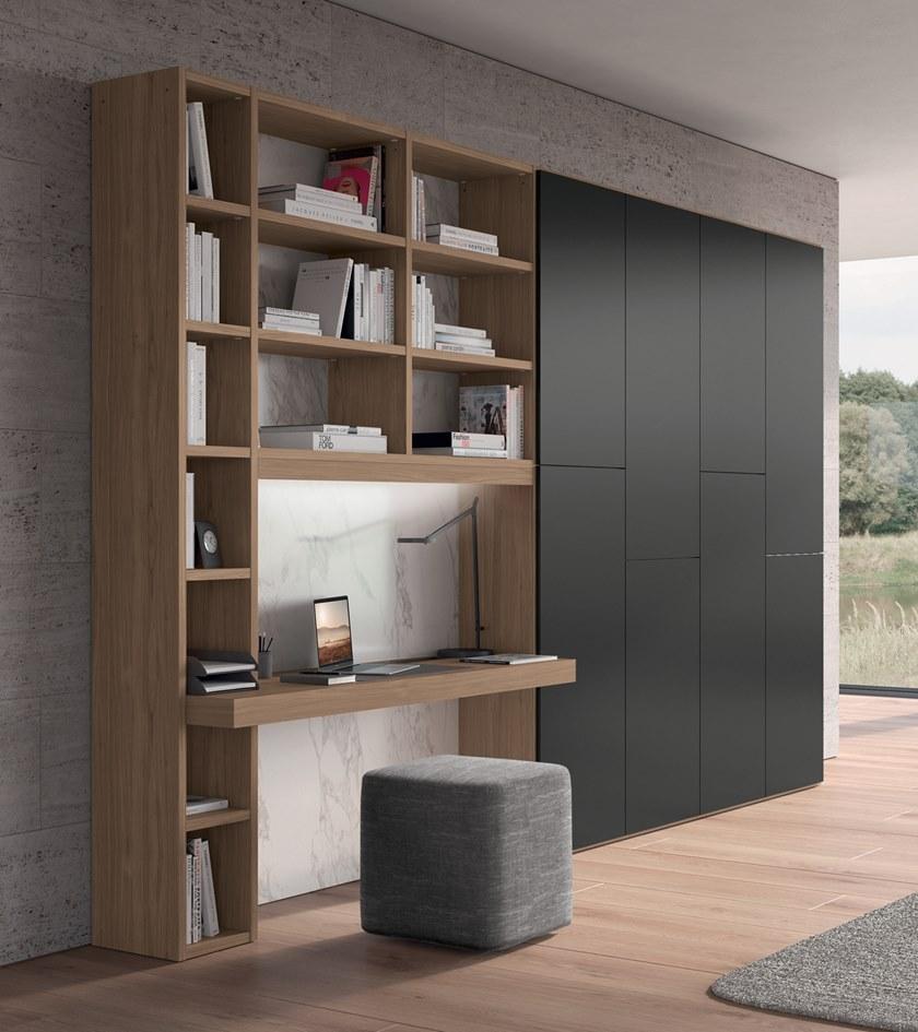 Febal Casa Книжный шкаф из лакированного меламина с письменным столом sun-id-1436326 - Вид №2