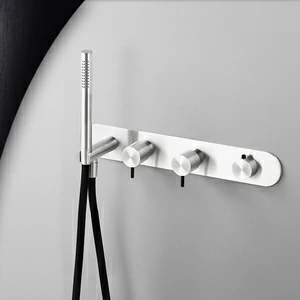 Смеситель для душа глянцевая сталь с черной ручкой Toki Radomonte TKI51LCIL22