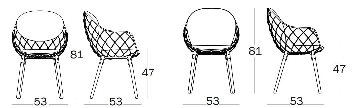 Стальной и деревянный стул с подлокотниками Magis Piña ARCH-00075457 - Вид №8
