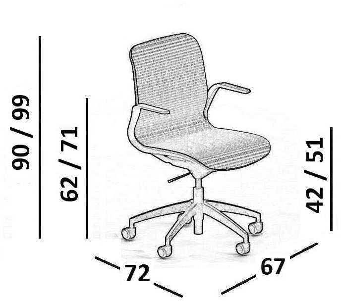 Luxy Стул для руководителя из нейлона® с подлокотниками и средней спинкой Smartlight sun-id-1480599 - Вид №11