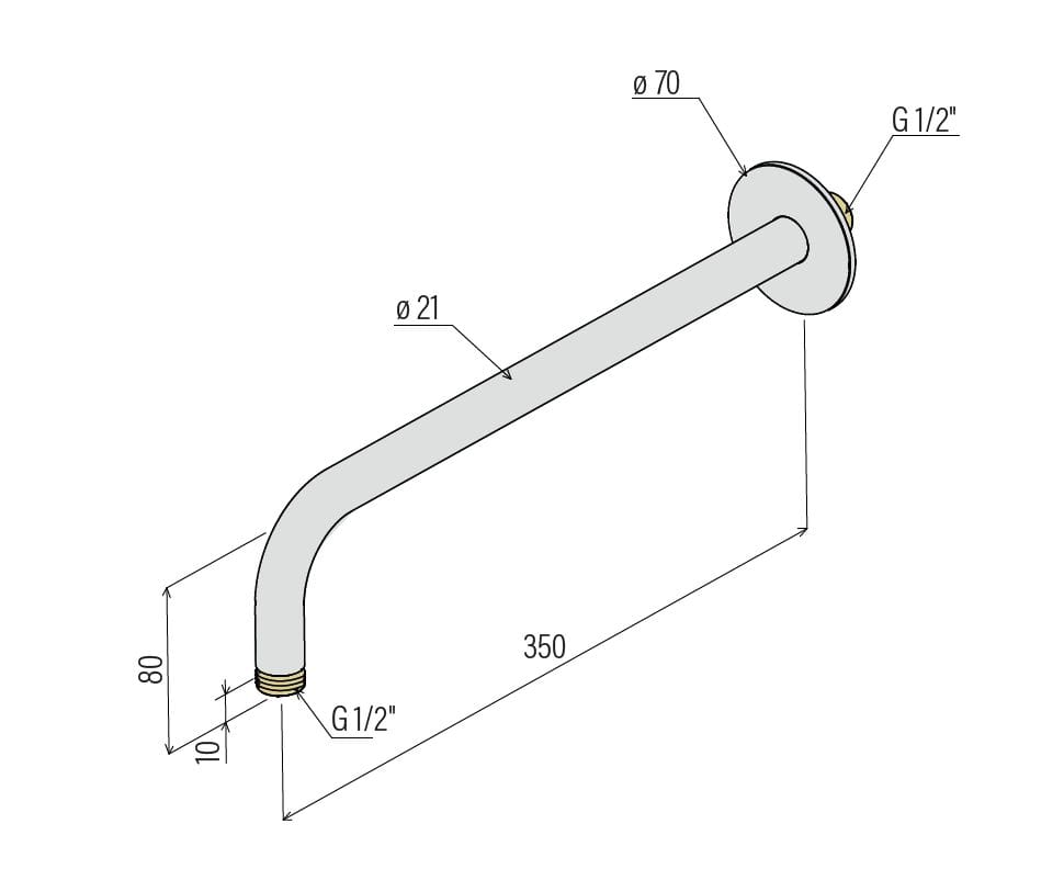 Настенный душ из нержавеющей стали Amphora катушка ARCH-00031883 - Вид №3