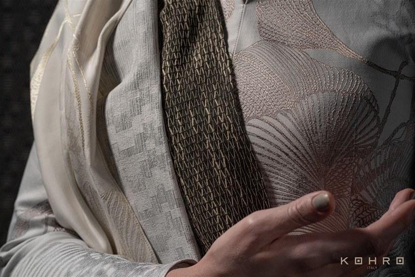 KOHRO Хлопковая ткань с графическими мотивами A gong on the river K0006081  - Вид №5