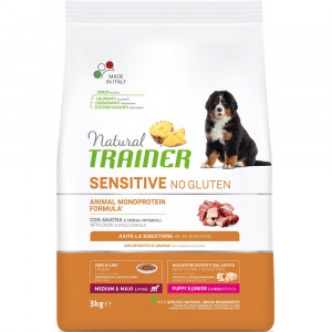 ПР0059551*4 Корм для щенков TRAINER Natural Sensitive без глютена для средних и крупных пород, утка сух. 3кг (упаковка - 4 шт) NATURAL TRAINER