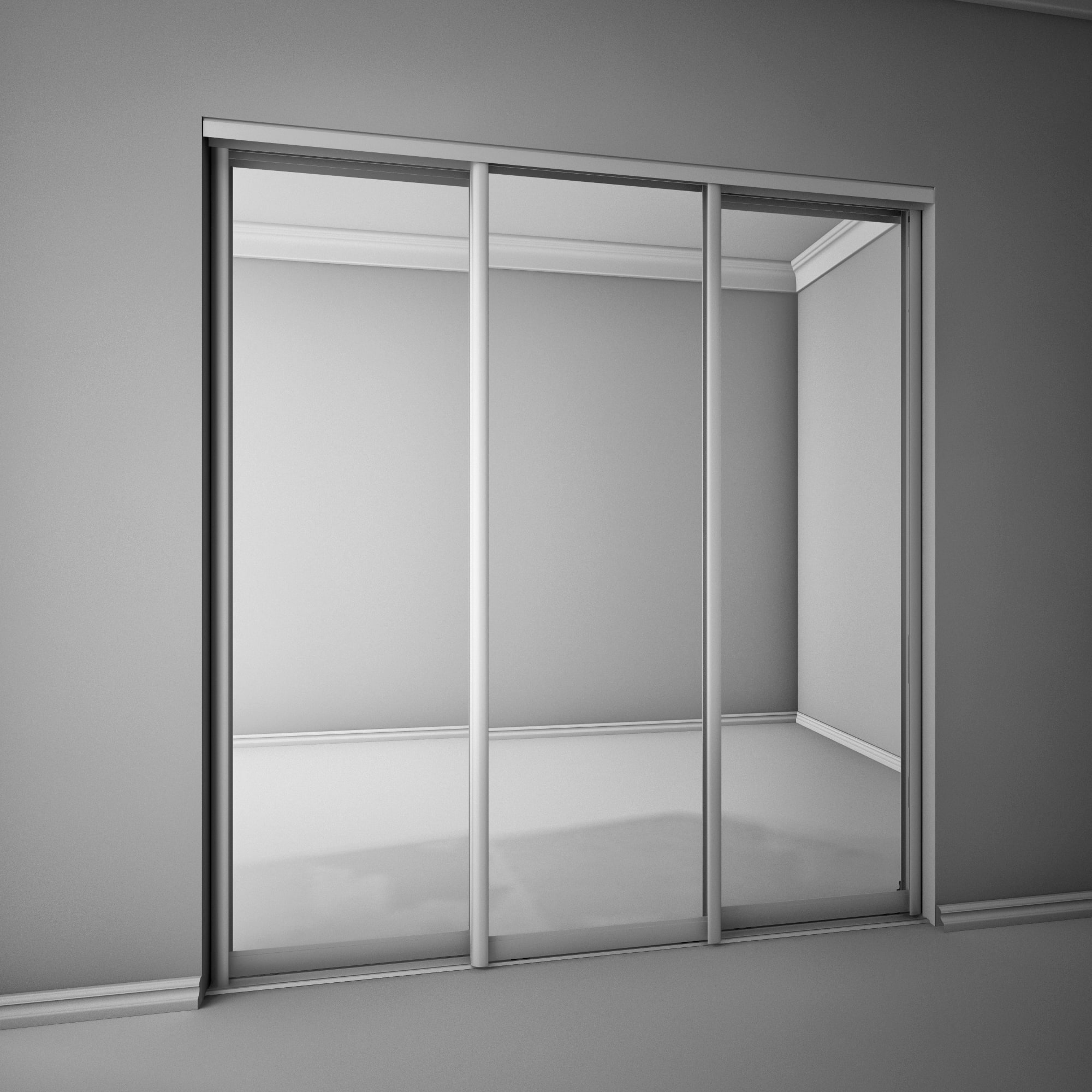 Зеркальная дверь-купе SPACEO для гардеробной с эффектом расширения пространства 18333735 STLM-0010380 - Вид №5