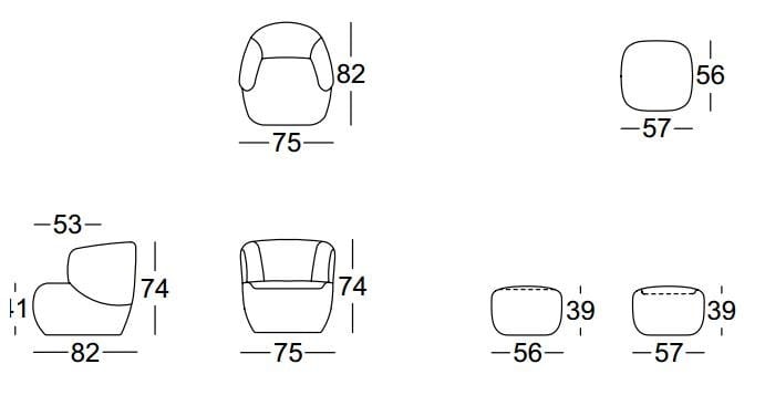 Тканевое кресло с подлокотниками Rolf Benz ROLF BENZ 384 ARCH-00000368 - Вид №4